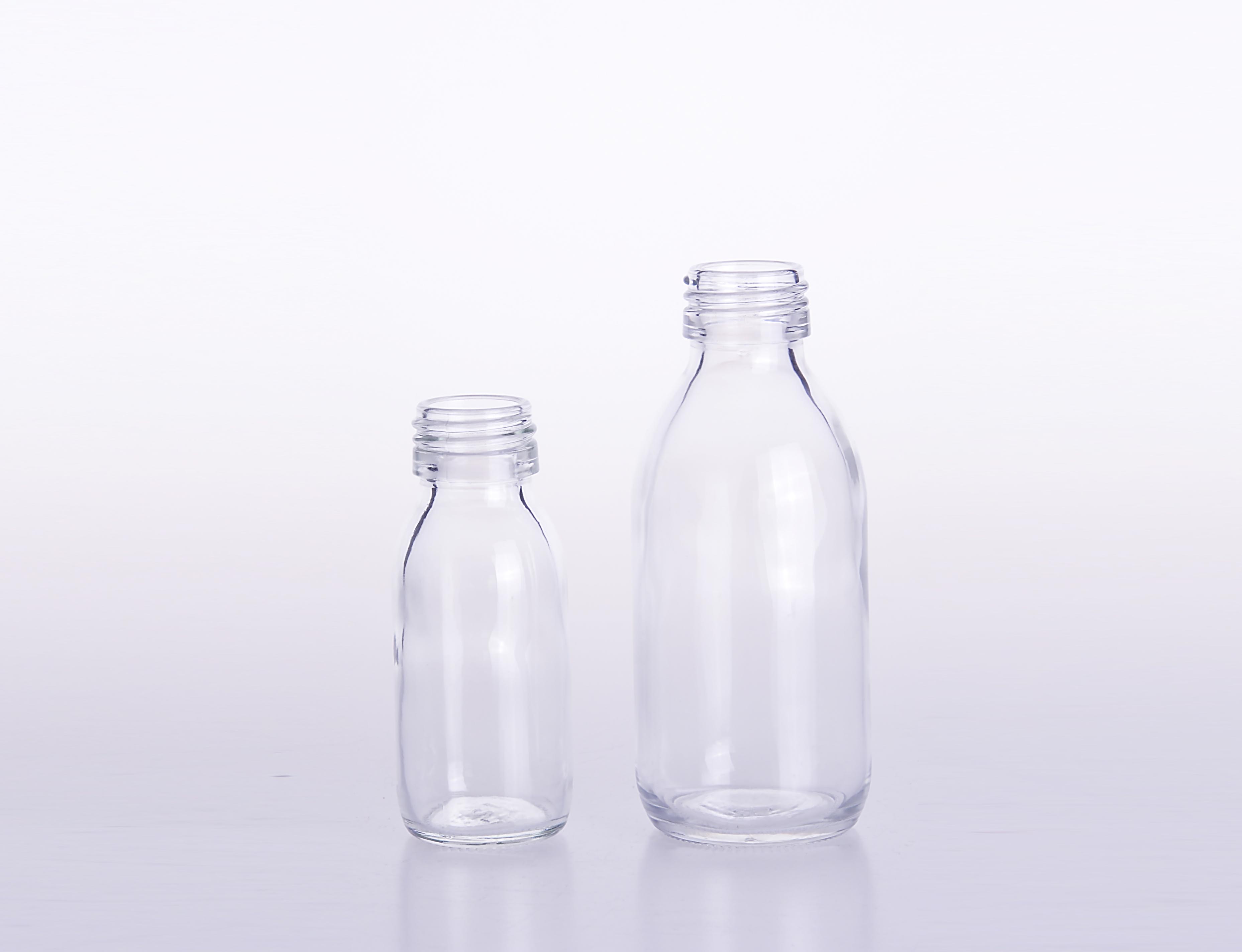 30-500ml药用透明螺口钠钙玻璃瓶带盖子标口28mm口