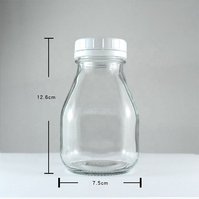 圆形玻璃奶瓶配塑料防篡改帽