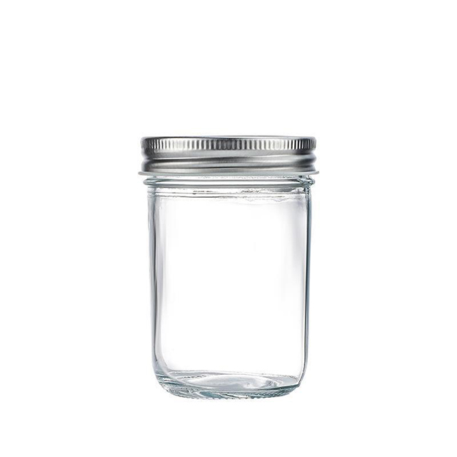 150毫升200毫升280ml 350ml 500ml 650ml清晰的高白色玻璃梅森罐带盖子